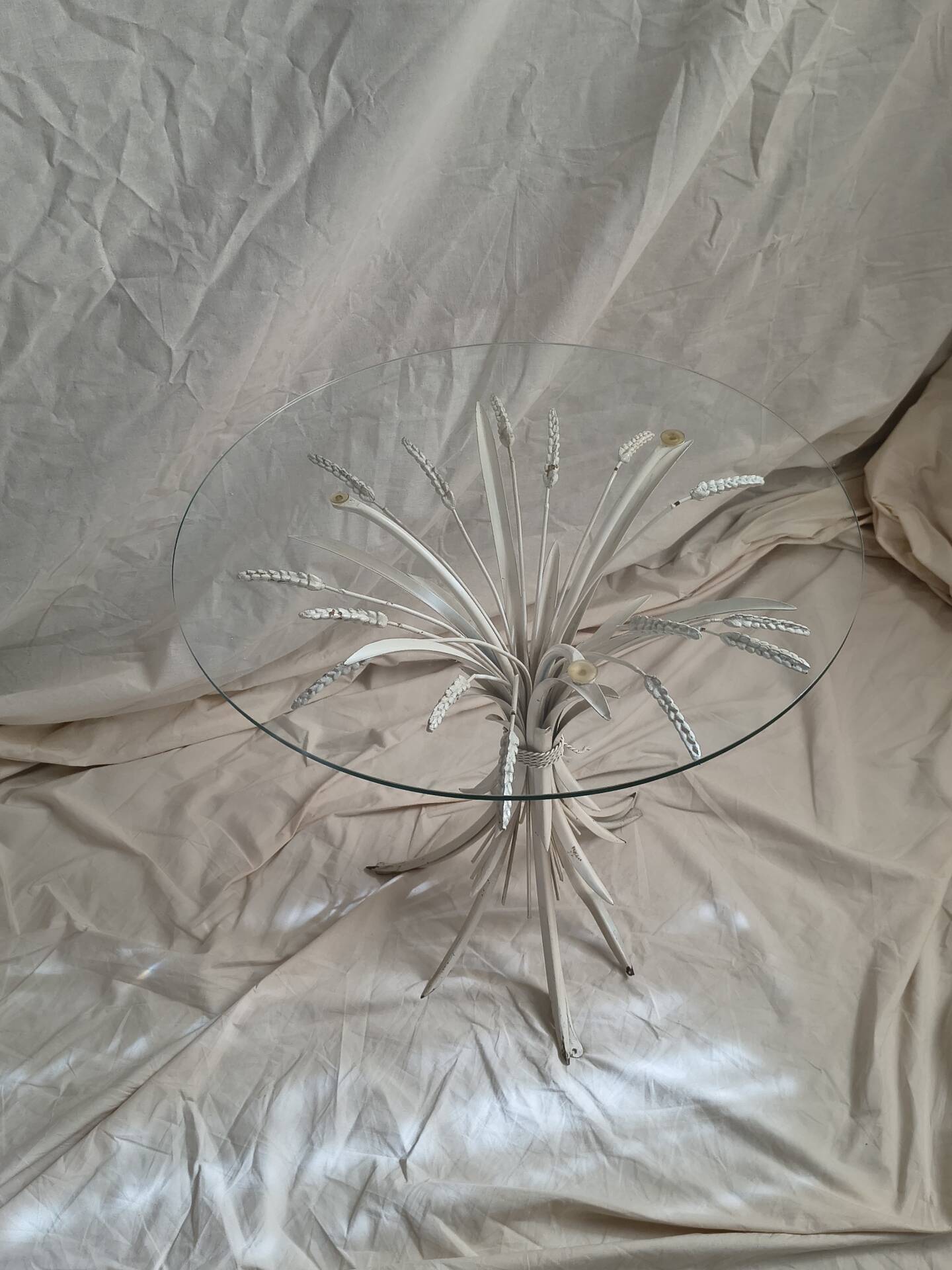 Table basse gerbe de blé fin années 1960