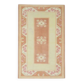 1970s Vintage Turkish Oushak Handmade  Cream Area Rug  150x240
