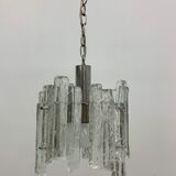 Hanging lamp in Frosted Ice Glass by J. T. Kalmar for Kalmar Franken KG, 1960s