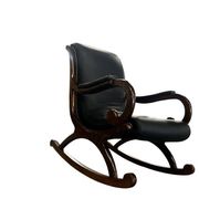 Fauteuil à bascule vintage en cuir noir