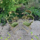 Lot de 4 fauteuils pliants vintage en velours vert