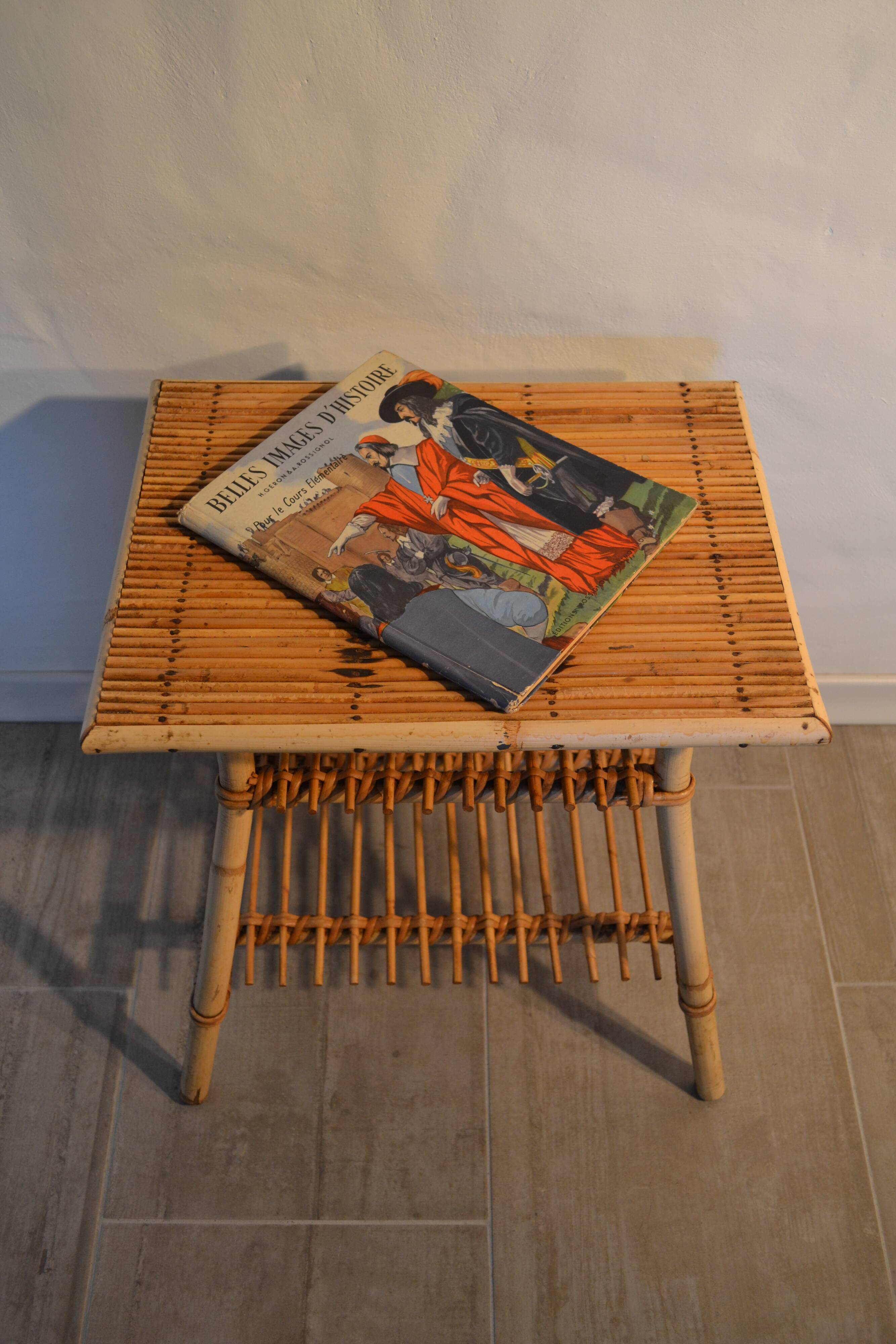 Vintage rattan bedside