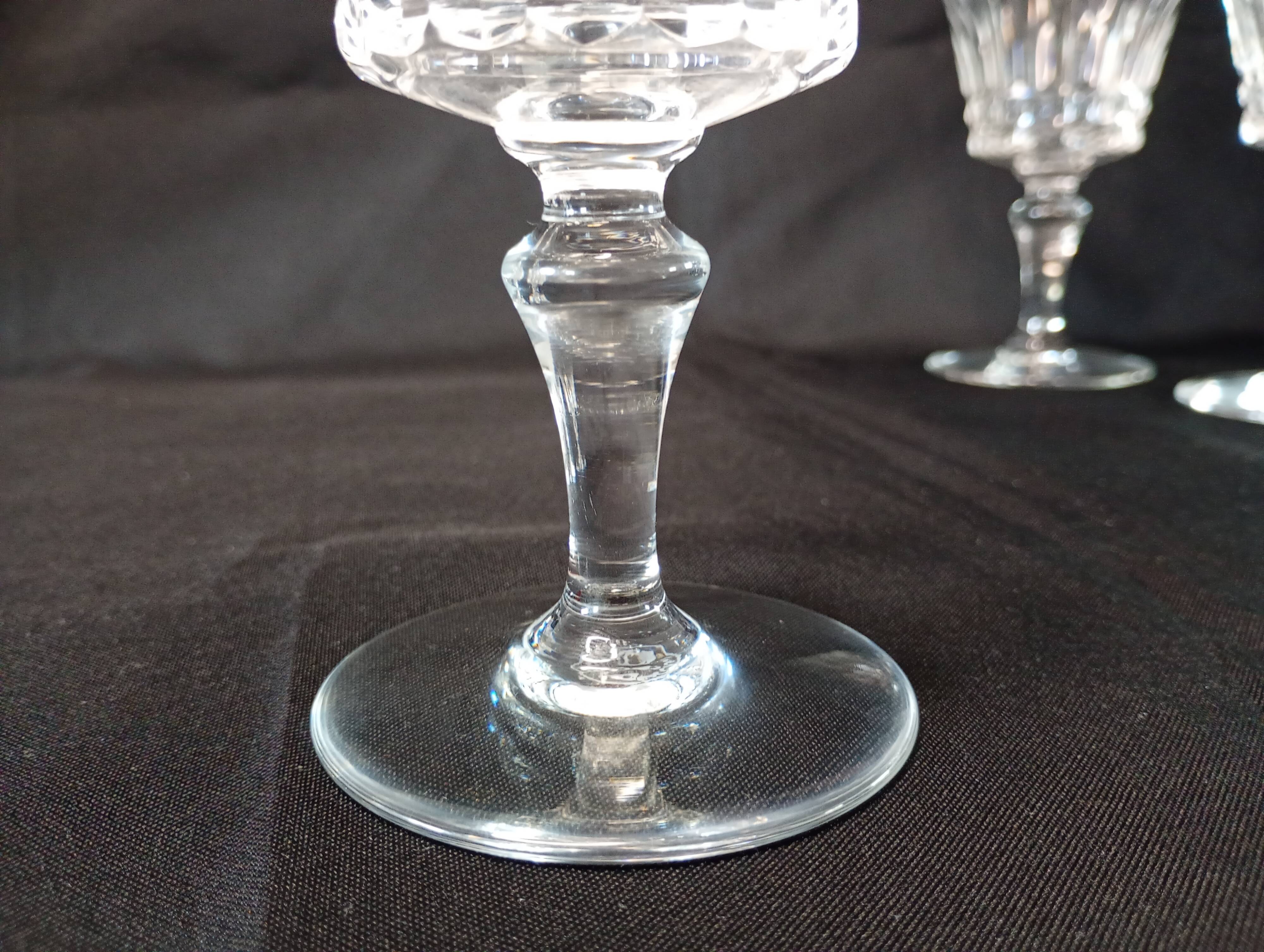 Set of 12 Baccarat Piccadilly Cut Crystal Red Wine Goblets