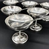 6 stainless steel dessert bowls + spoons – Jean Couzon France