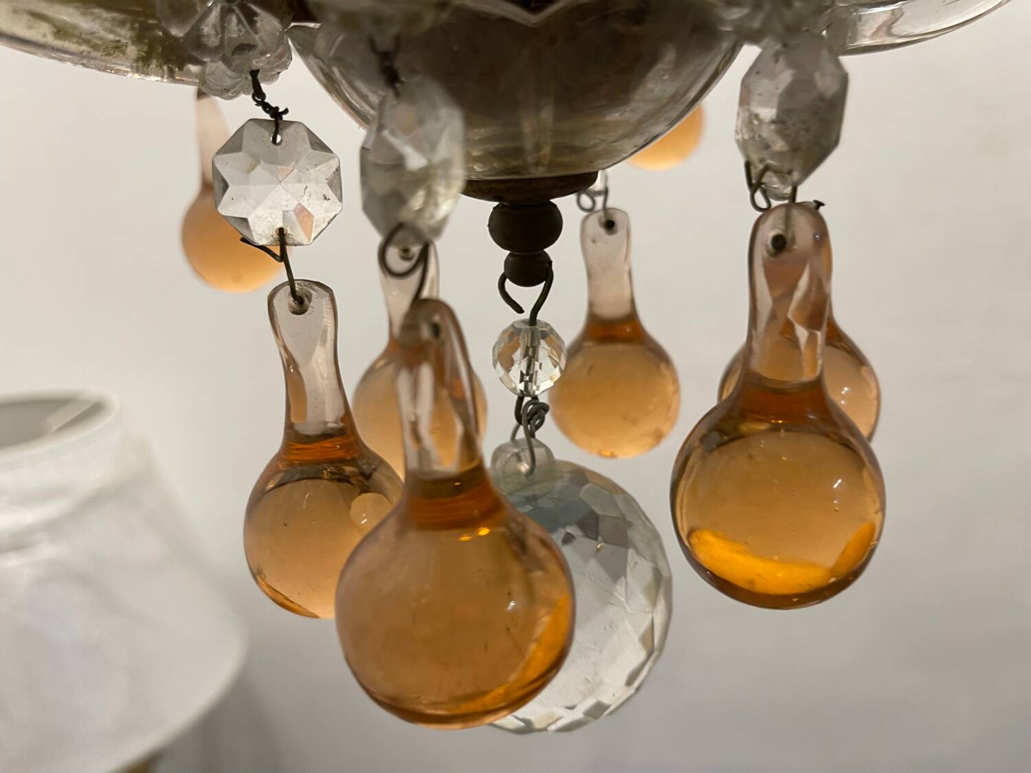 Pink Murano glass tear drop chandelier 1950’s