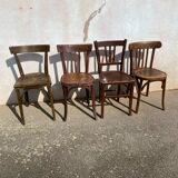Set of 4 rustic bistro chairs