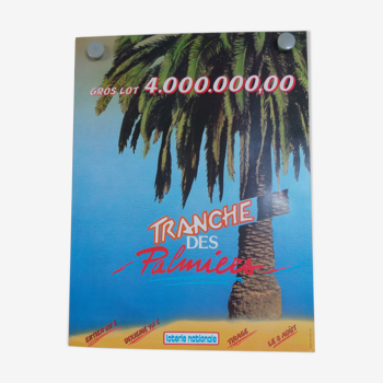 Original National Lottery Palm Slice Poster 1984
