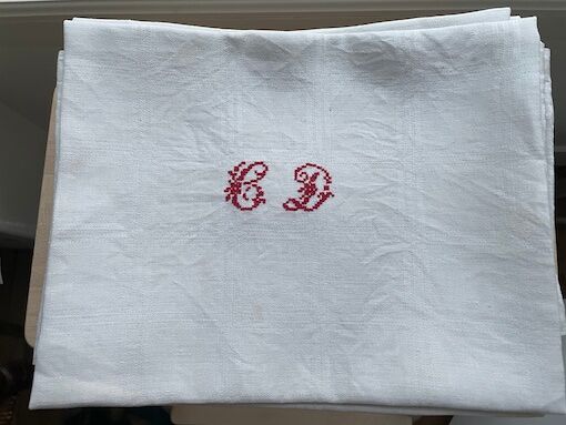 Antique white embroidered napkins
