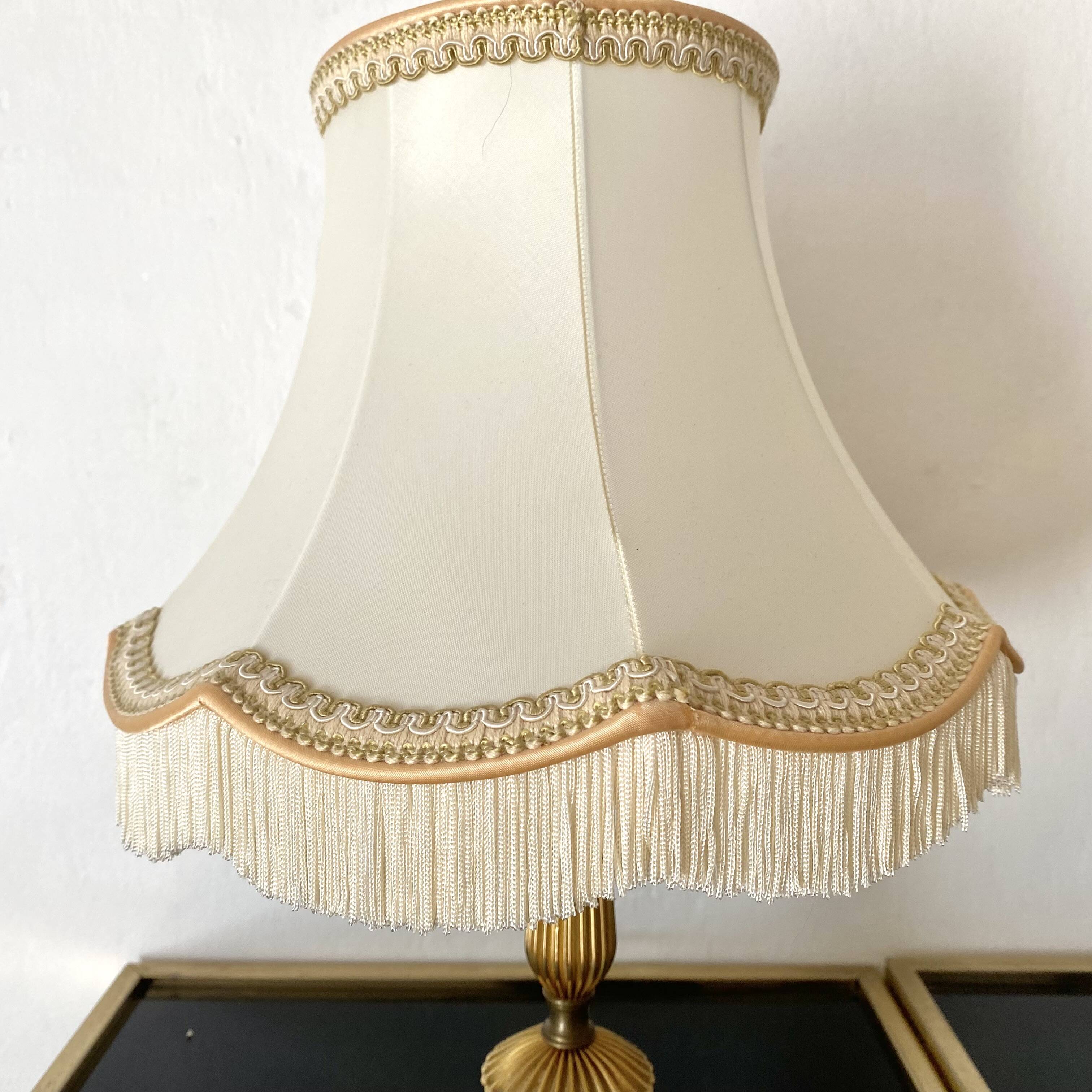 Pair of retro fringed lamps
