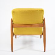 Vintage original armchair designer E.Homa, 1960s, fully restored, yellow fabric