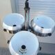 Suspension Lustre Space Age 1970 Eyeball Massive Art Belgium brushed aluminium