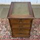 Office cabinet in oak with English leather top from the 1990s.