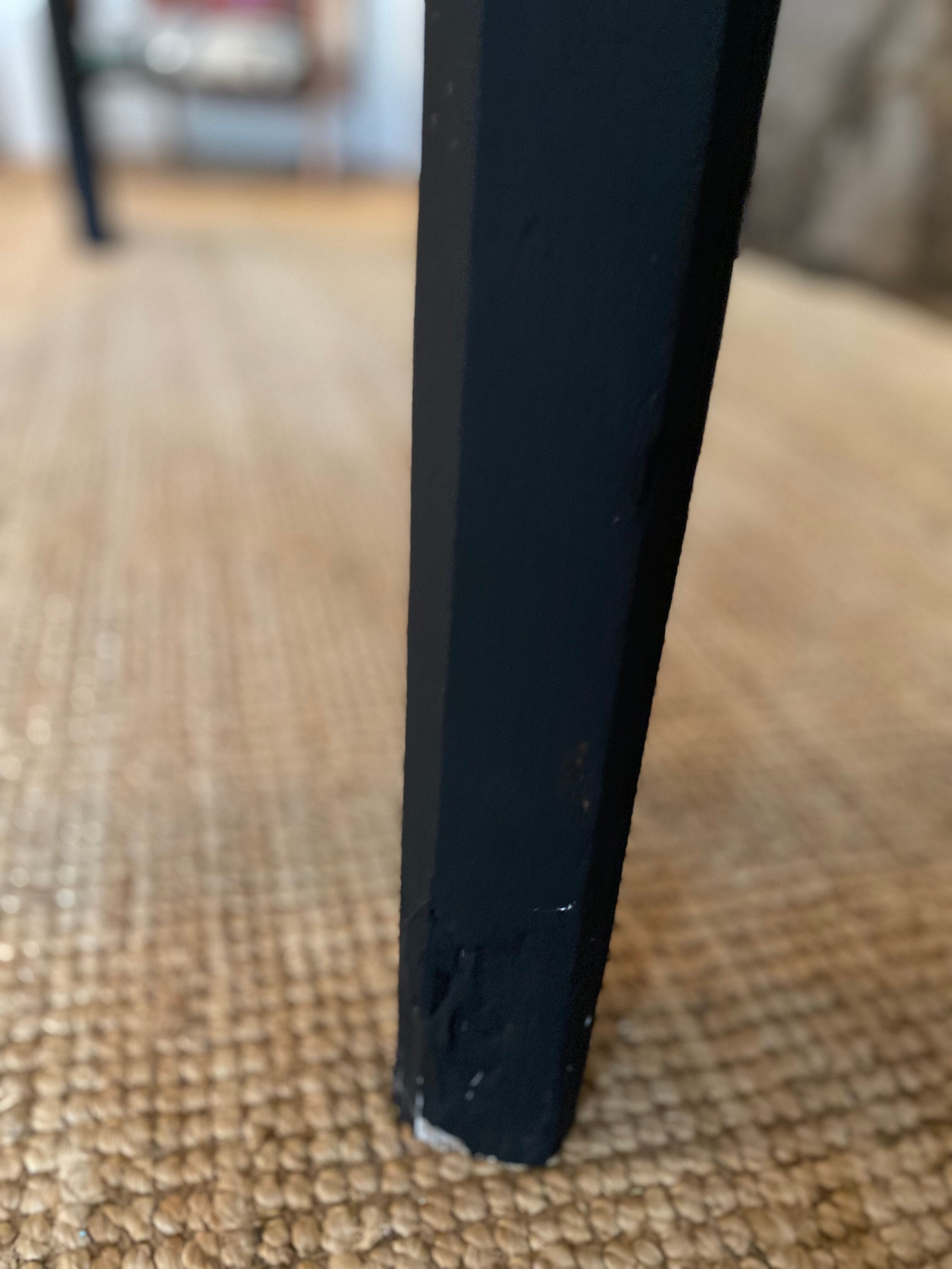 Farm table black charcoal & wood raw