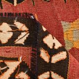 Red & Beige Oriental Vintage Kilim Runner Rug, 81x261Cm