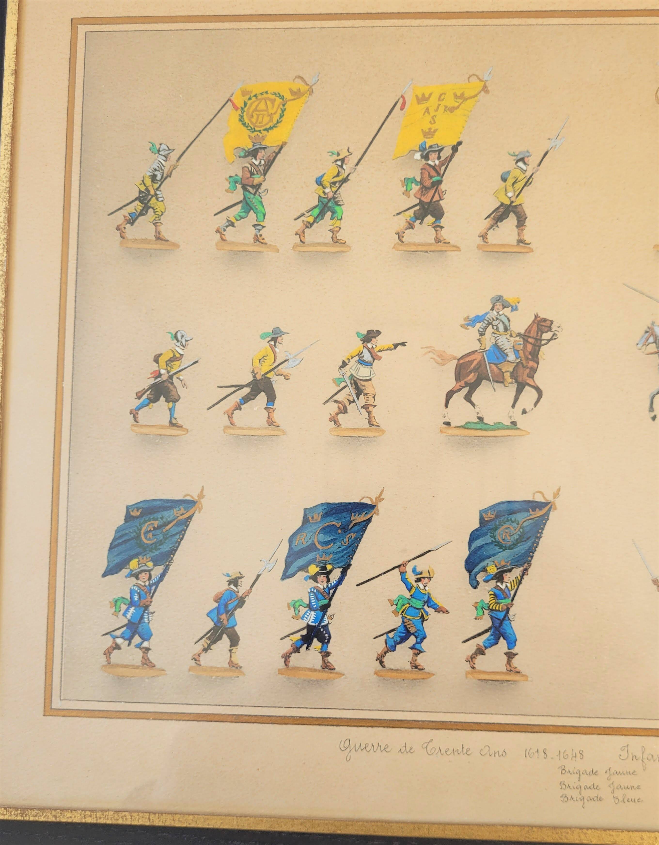 Set of 3 illuminated plates by S. Lemoine