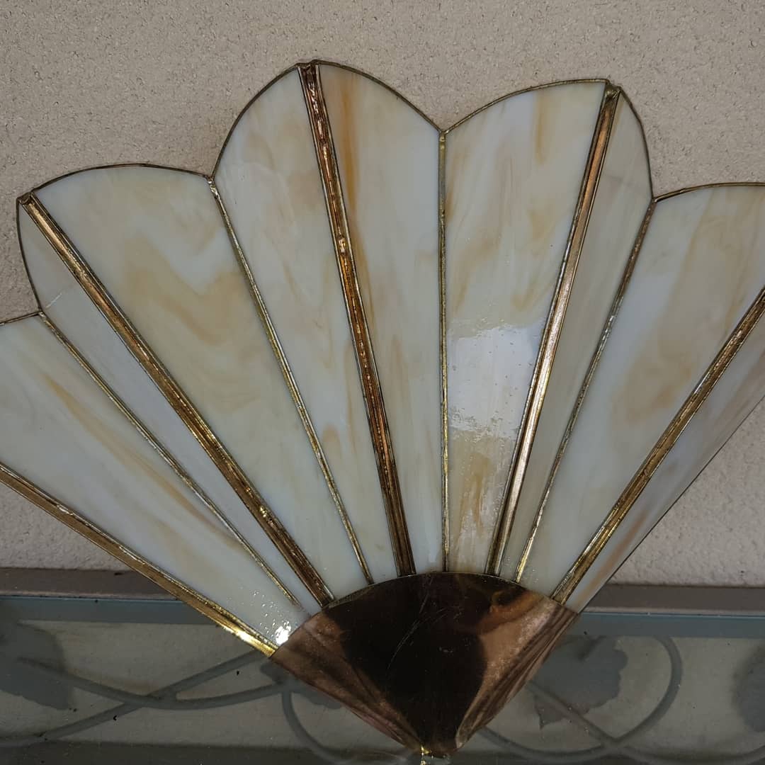 Pair of vintage glass paste wall lights
