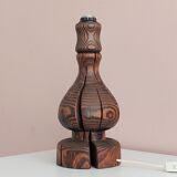 Brutalist Wabi Sabi pine foot lamp by Temde Leuchten 1960's