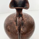 Small Vintage Embossed Copper Pitcher Vase by Egidio Casagrande, Italy