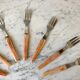 Set of 10 dessert forks in Bakelite 60s-70s