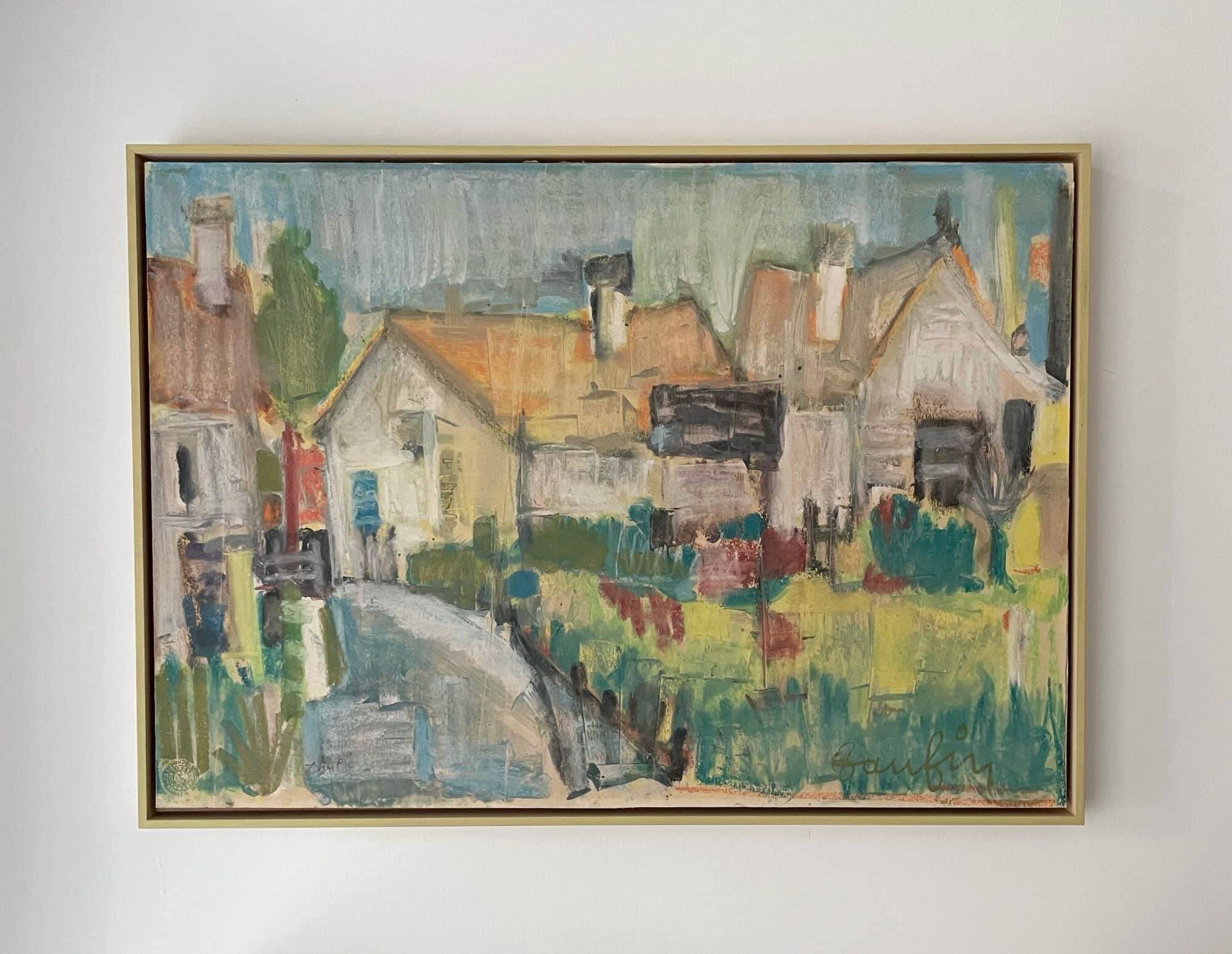 Painting, gouache and pastel chalk, Jacques Daufin, 1960s