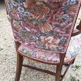Rustic armchair with canvas tapestry 1900