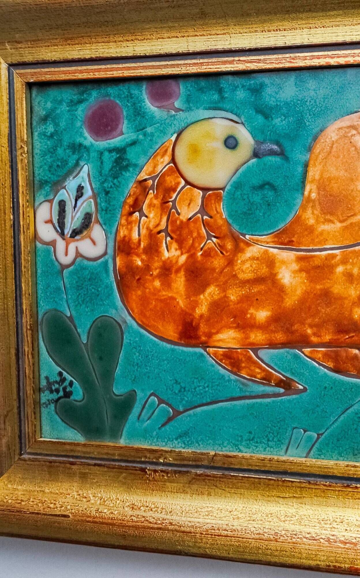 Ceramic peacock mural, Spain, 1970s