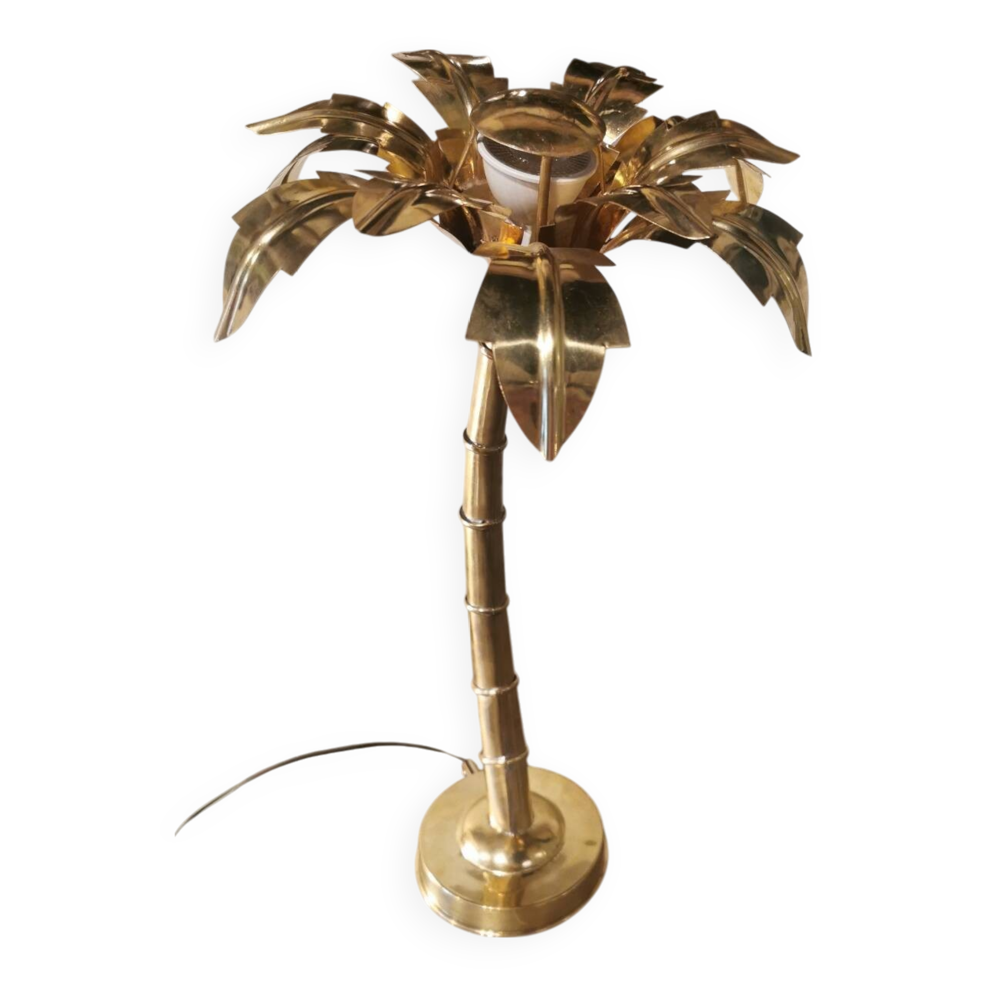 Solid brass palm tree lamp
