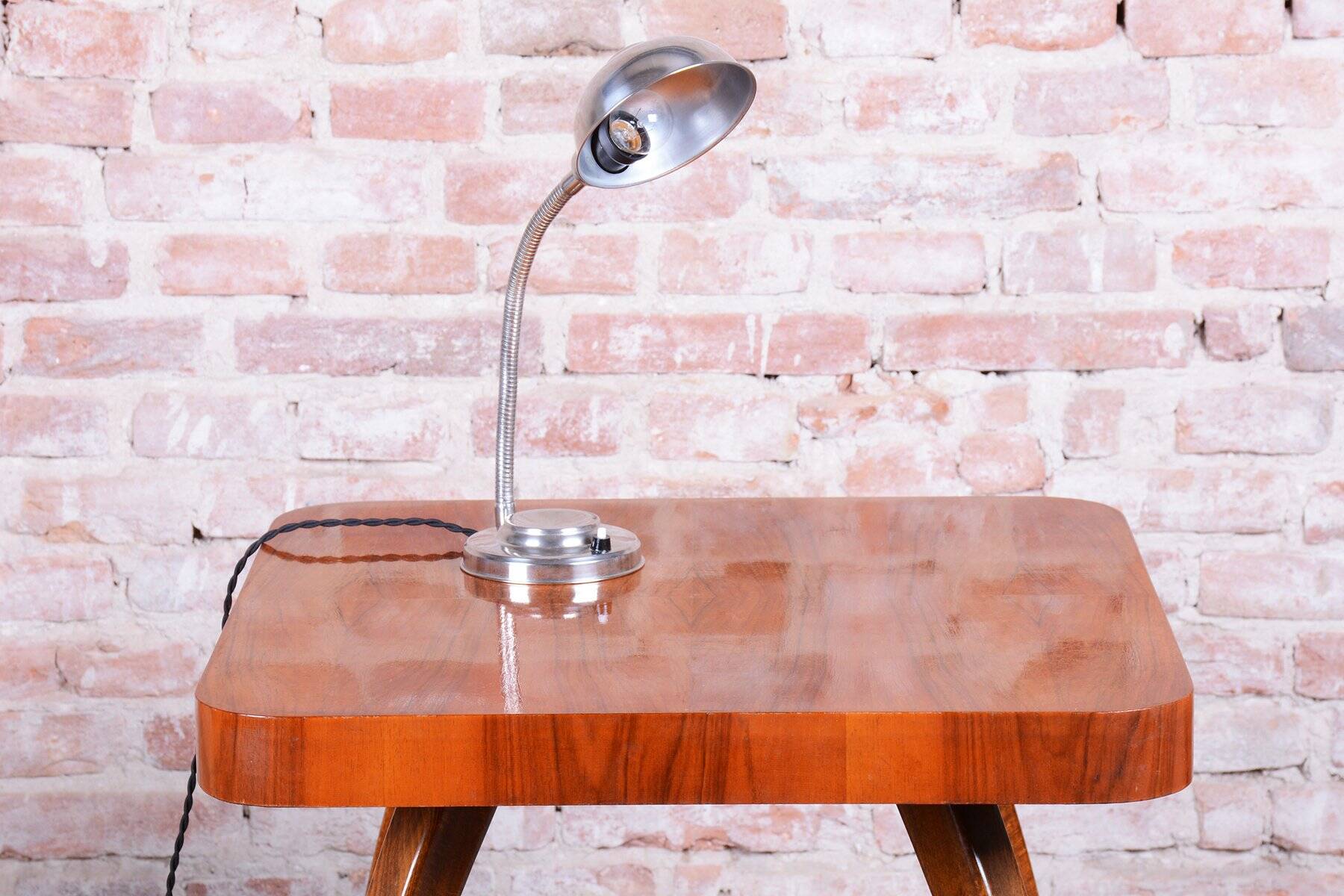 Czech Bauhaus Table Lamp in Chromed Steel and Aluminium by J. Vorel, 1930s