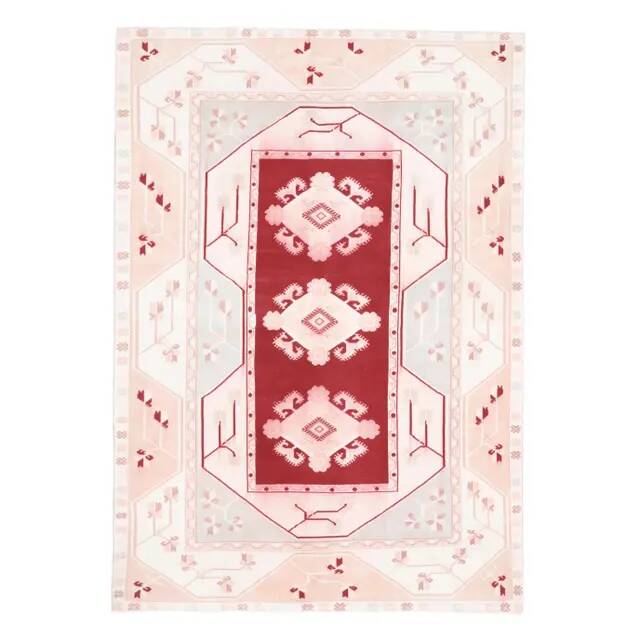 1970s Vintage Turkish Hand-Knotted Wool Cotton Beige Area Rug 190x270