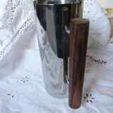 Scandinavian pitcher by Guy Degrenne stainless steel and wood