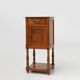 Art Deco Nightstand in Oak with Carrara Marble Top, France 1930s