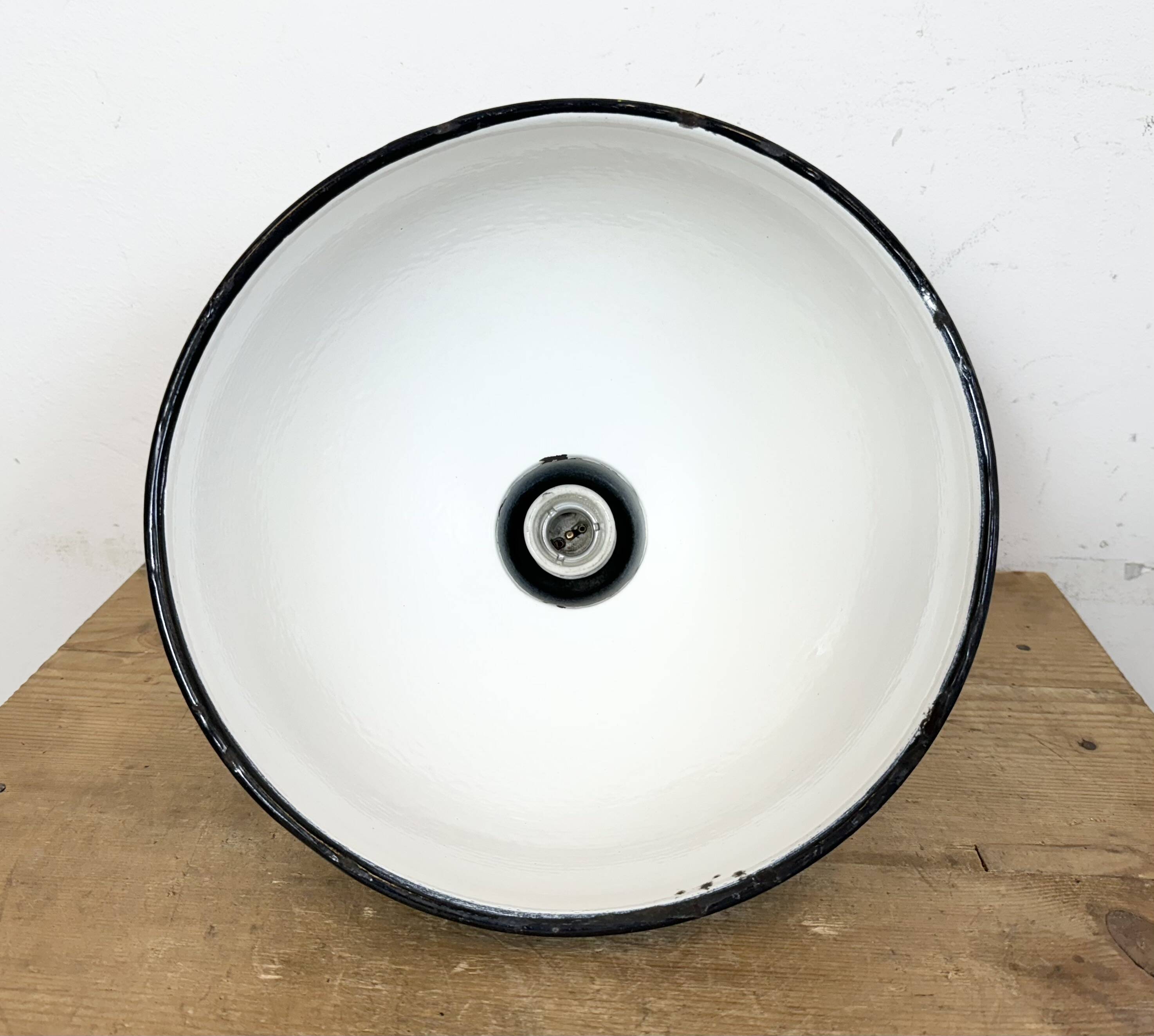 Industrial Green Enamel Factory Pendant Lamp, 1960s