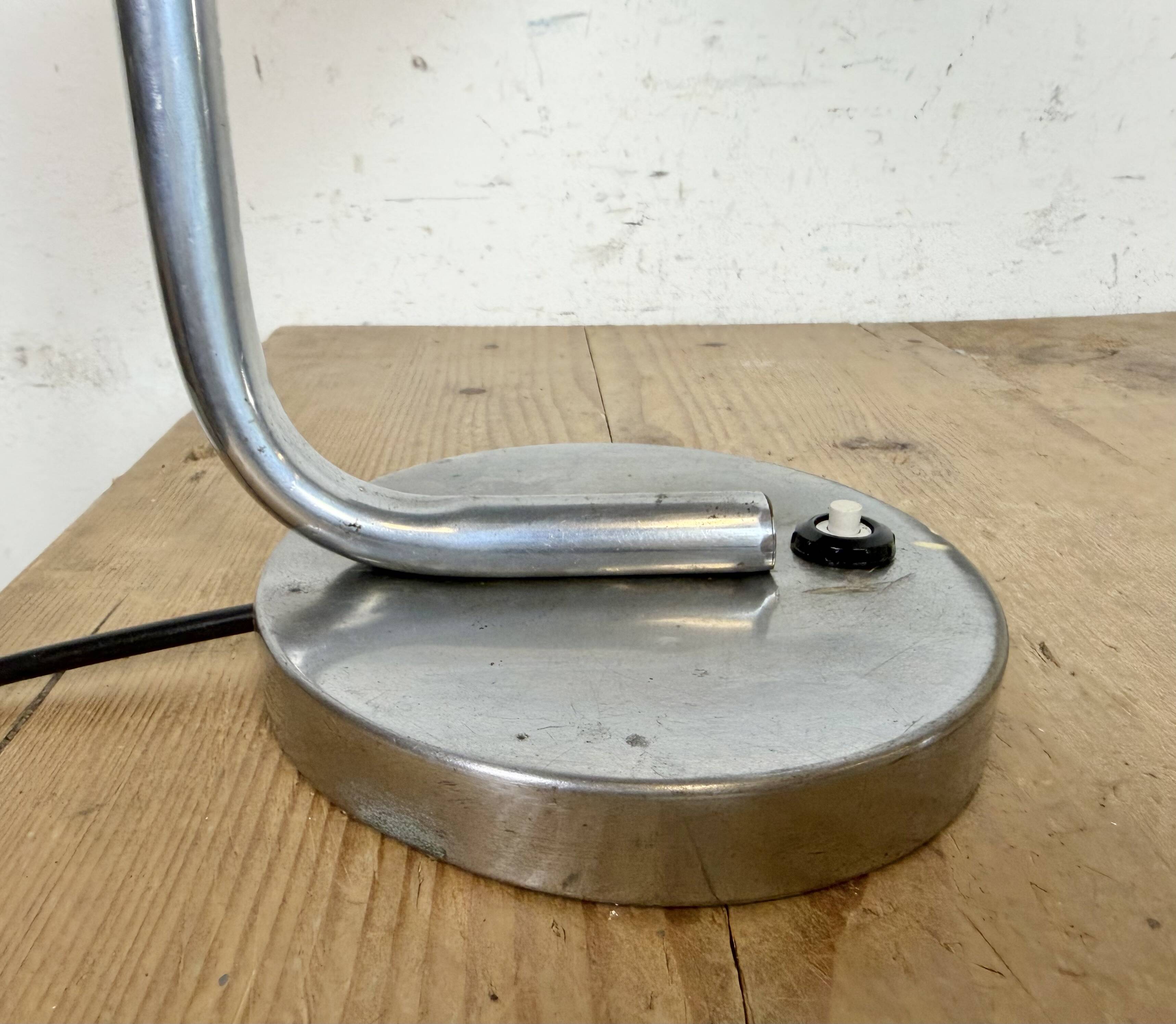 Vintage Green Enamel Banker Lamp, 1950s