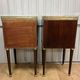 A PAIR OF LOUIS XVI STYLE MAHOGANY BEDSIDE TABLES