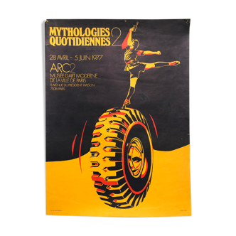 Original silkscreen poster by Bernard RANCILLAC, Mythologies quotidiens 2 / MAMVP, 1977