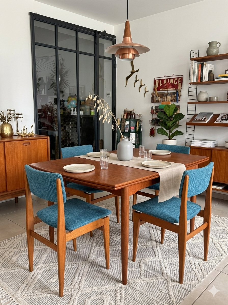 4 vintage Scandinavian style chairs