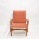 Peach velvet armchair