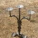 Large brutalist candlestick in handcrafted wrought iron
