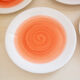 4 plates signed ceramiche italia white and coral round decoration