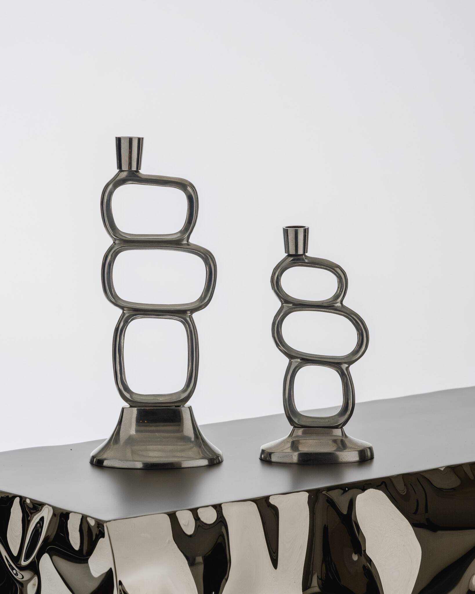 Pair of candlesticks, Matthew Hilton, 1980s