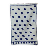 Traditional handmade pure wool rug, blue, size 150 x 250 cm