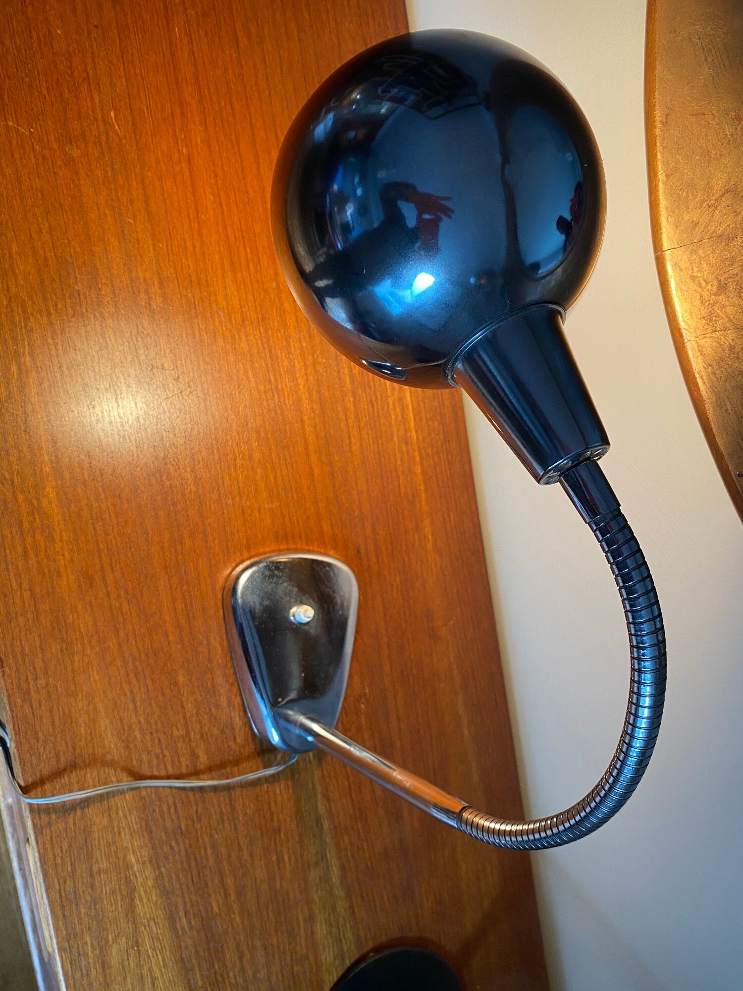 Chromed metal lamp