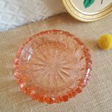Cendrier en verre ciselé rose rosaline