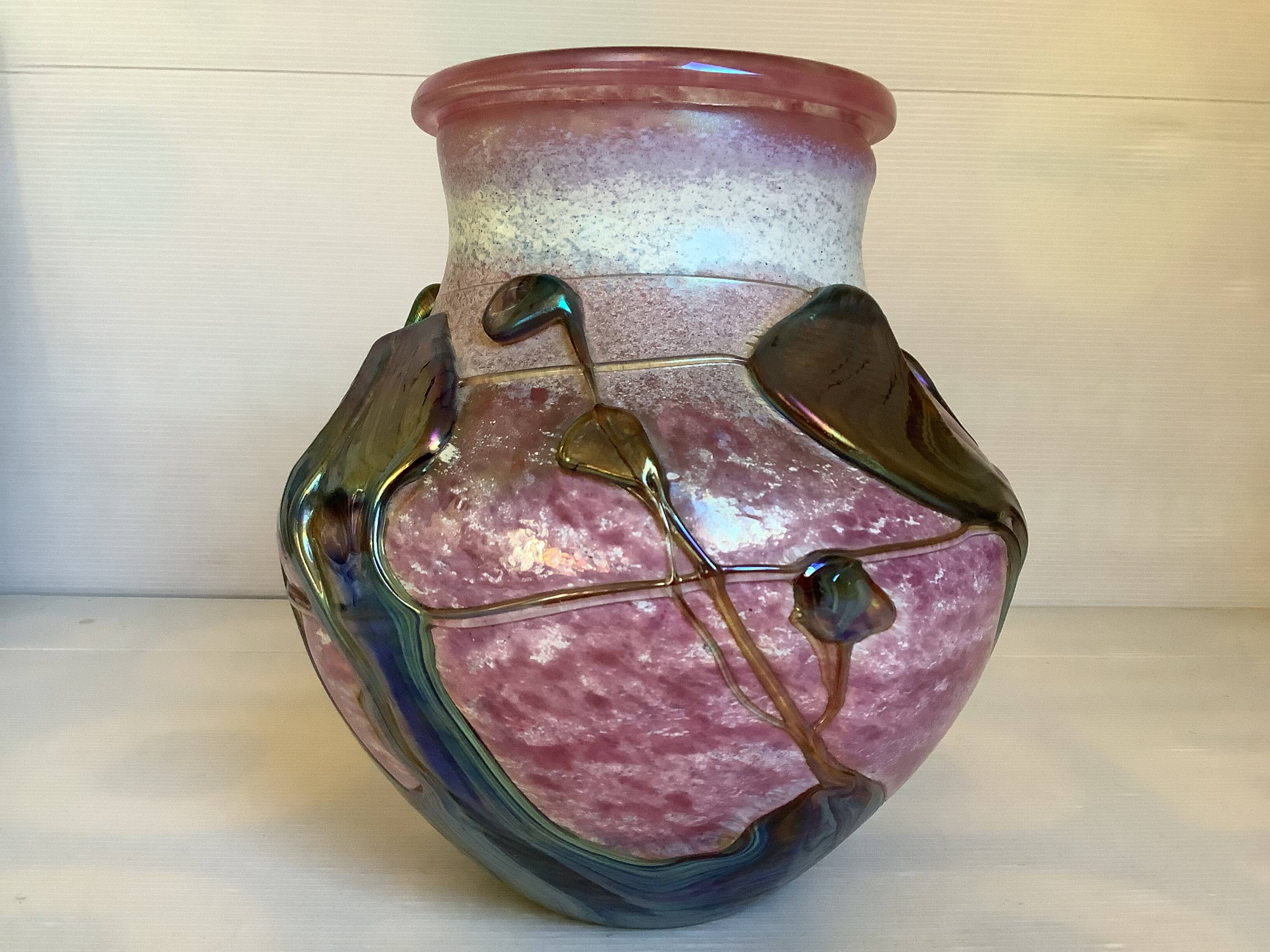 Blown crystal vase Novaro Jean Claude