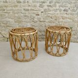 Pair of rattan stools, 1960s