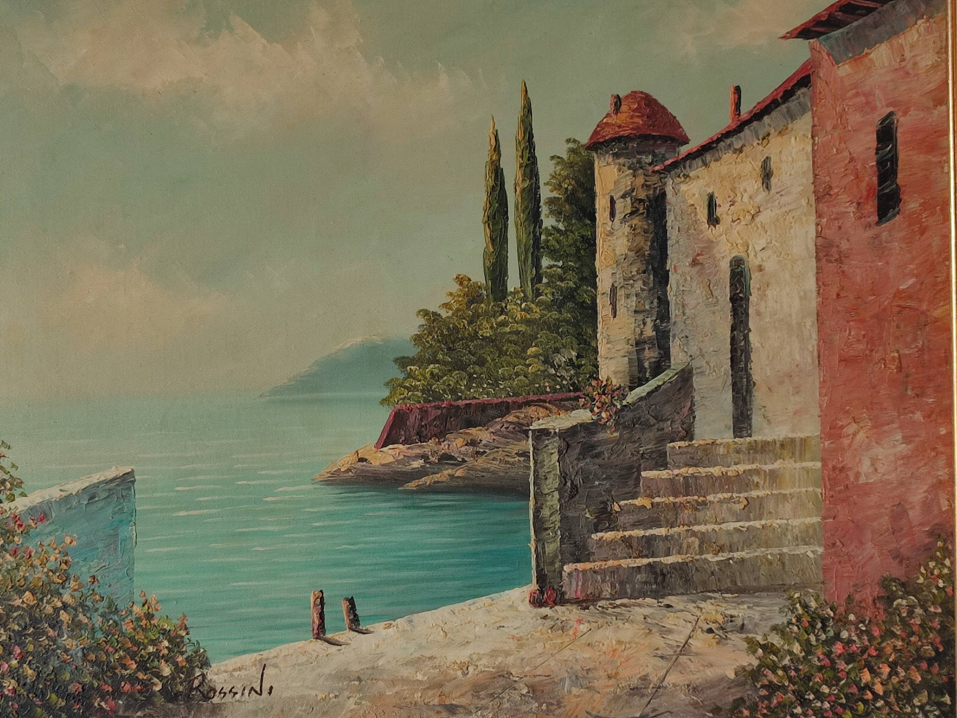 Oil painting on canvas signed Rossini