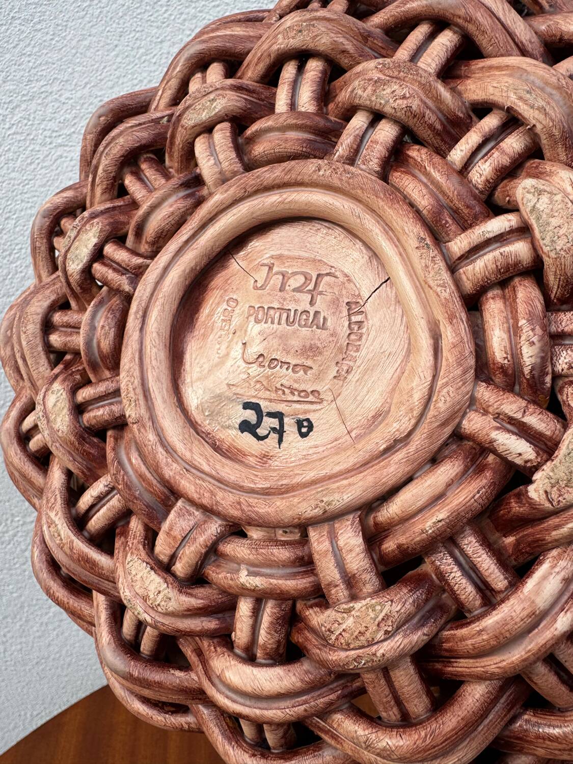 Fruit basket trompe l'œil Portugal 1970s