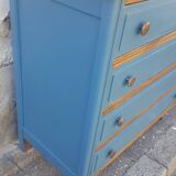 Vintage blue and wood dresser