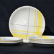 Yellow and white vintage plates Montreal 1960
