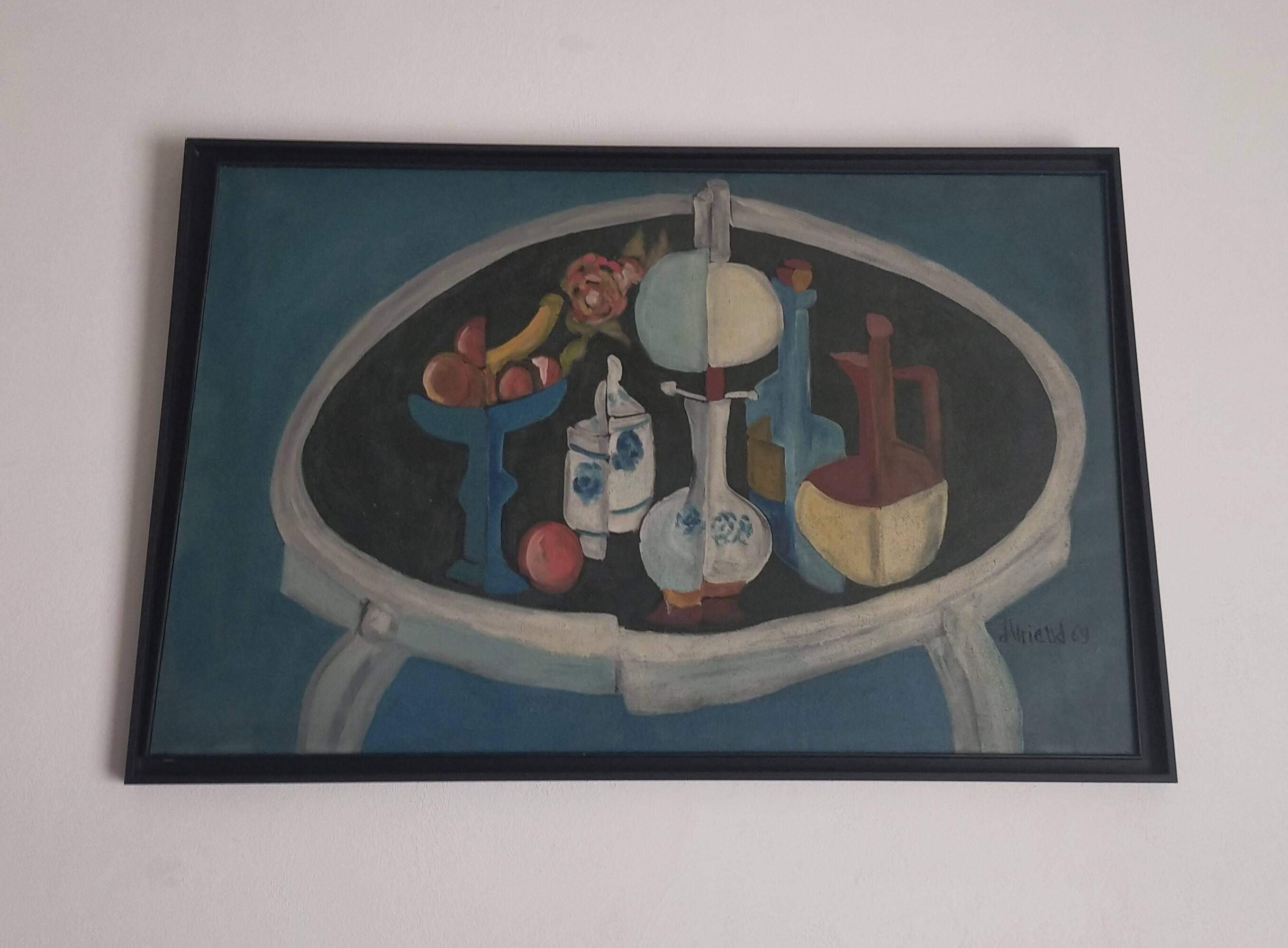 Christian Duriaud (1944) Large oil painting on canvas Still life with roses 69